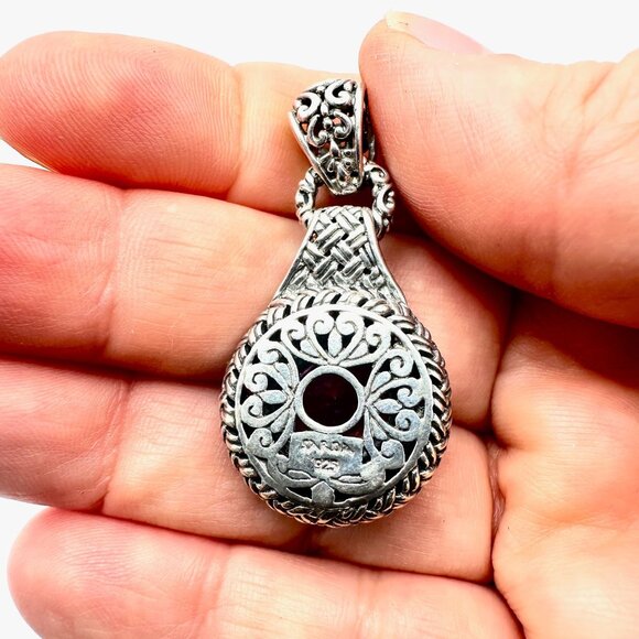 Sarda Bali Designer Sterling Silver Blue Pink Mystic Quartz Pendant 4 Necklace - Picture 3 of 5